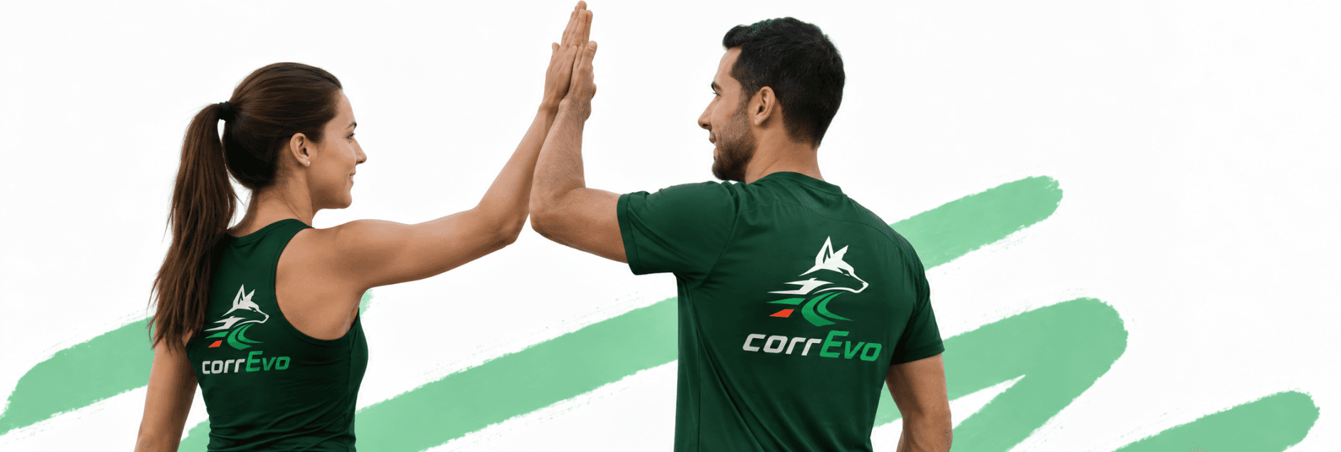 Atletas do Correvo comemorando juntos